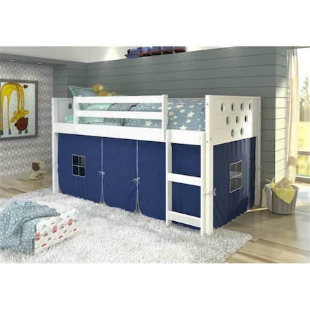 Fixturesfirst PD-780ATW-B Twin Size Circles Low Blue Tent Loft in White FI678429